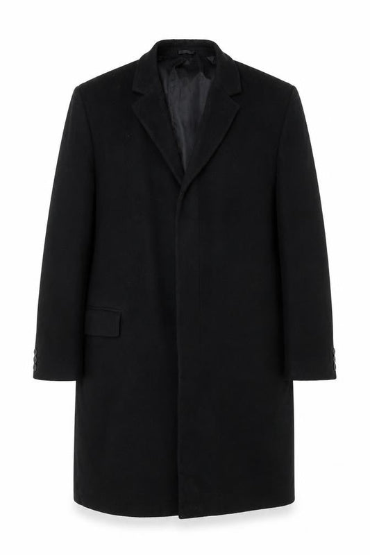 Karl Jackson Men's Black Regular Fit Wool Coat