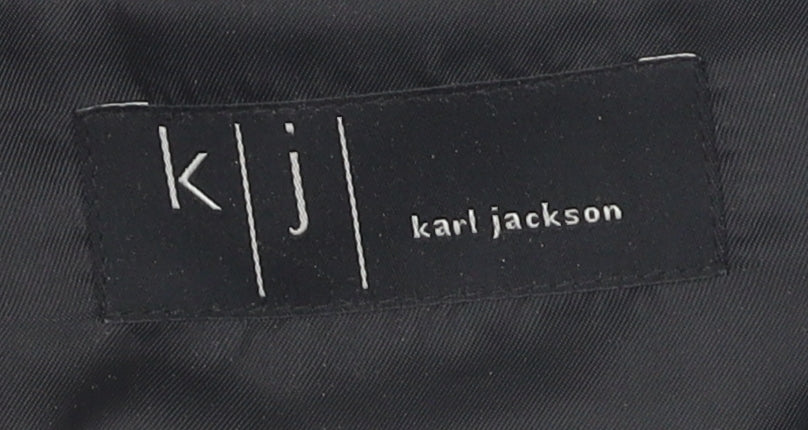 Karl Jackson Men's Black Regular Fit Wool Coat