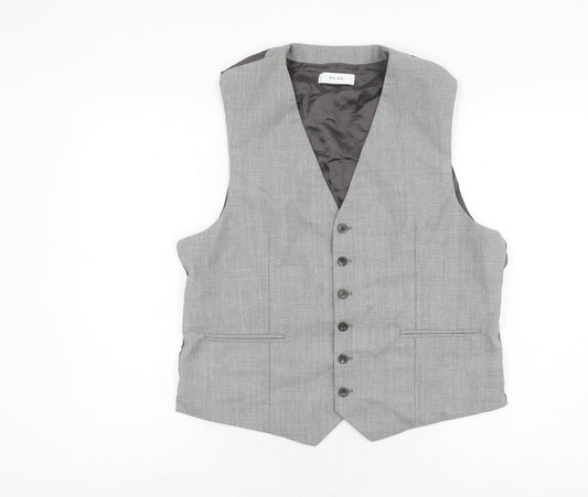 Reiss Men's Grey 44 Suit Waistcoat, Viscose Lining