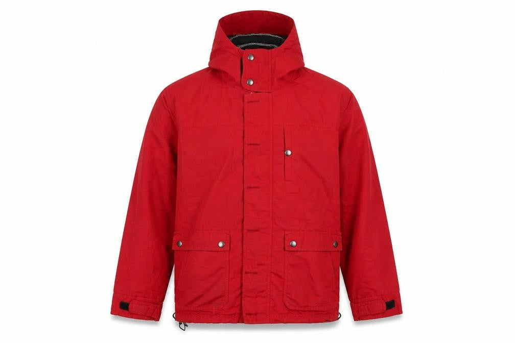 Climb Men's Red Parka Jacket Hooded L Lightweight Casual