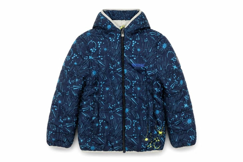 Regatta Boys Blue Puffer Jacket 8 Years Geometric Hooded