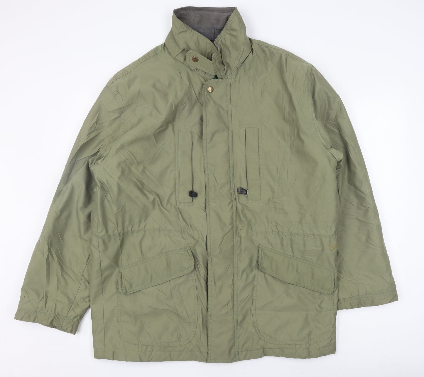 Savatini Men's Green Parka Jacket L Casual Zip & Button