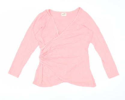 A Postcard from Brighton Women's Pink Wrap Blouse Size 4