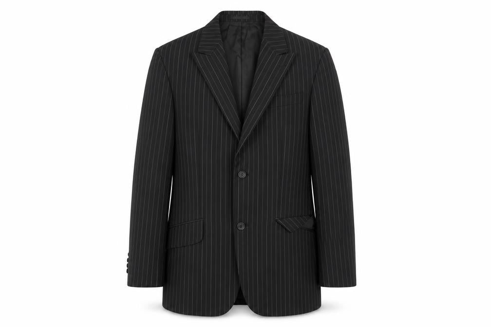 Tom English Men's Black Striped Blazer, 38 Regular Fit