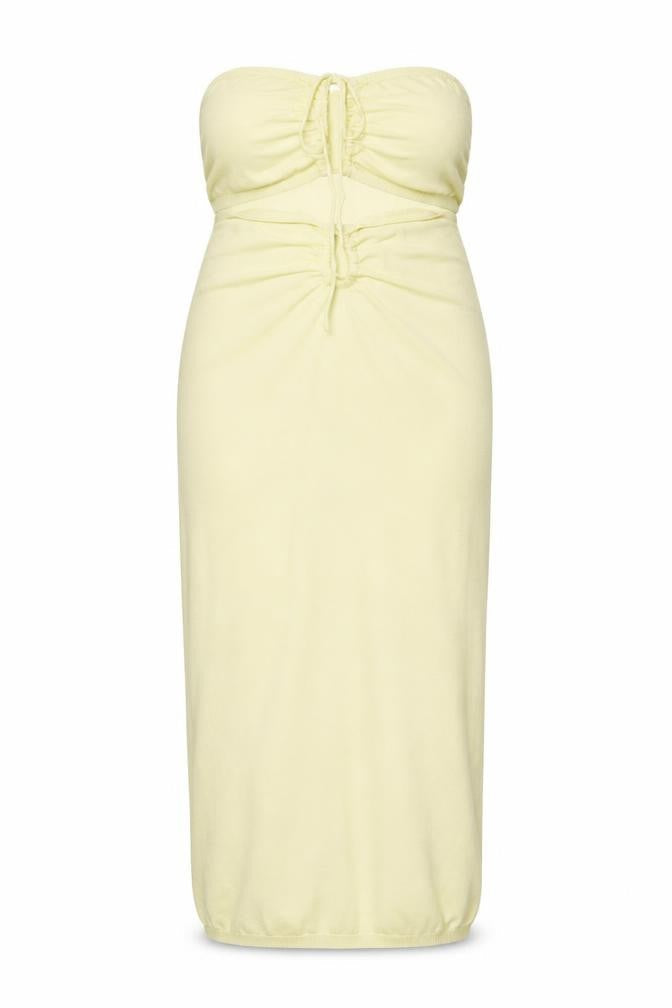 PRETTYLITTLETHING Women's Yellow Bodycon Midi Dress M