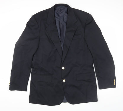 BHS Men's Black Long Blazer, Size 40L, Classic Look