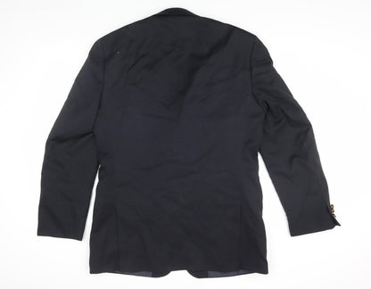 BHS Men's Black Long Blazer, Size 40L, Classic Look