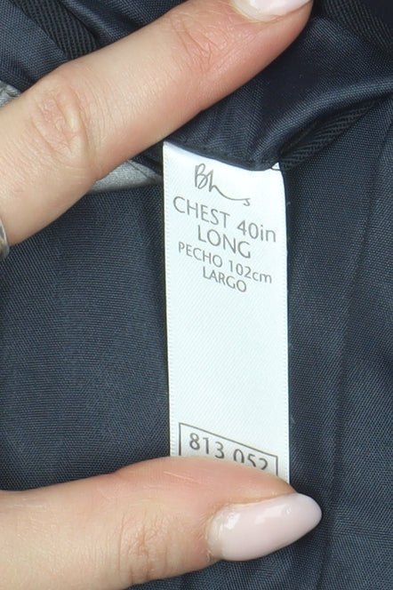 BHS Men's Black Long Blazer, Size 40L, Classic Look
