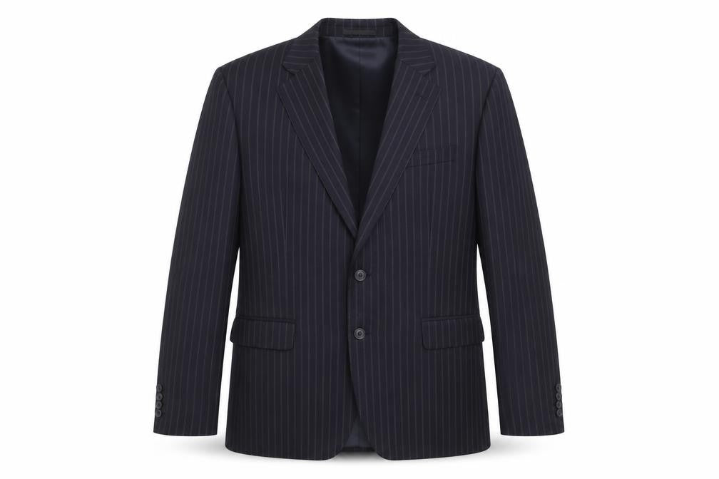 Jaeger Men's Black Striped Wool Blazer, Size 40R