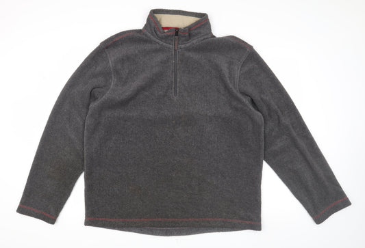 Marks and Spencer Men's Grey 1/2 Zip Regular Sweatshirt