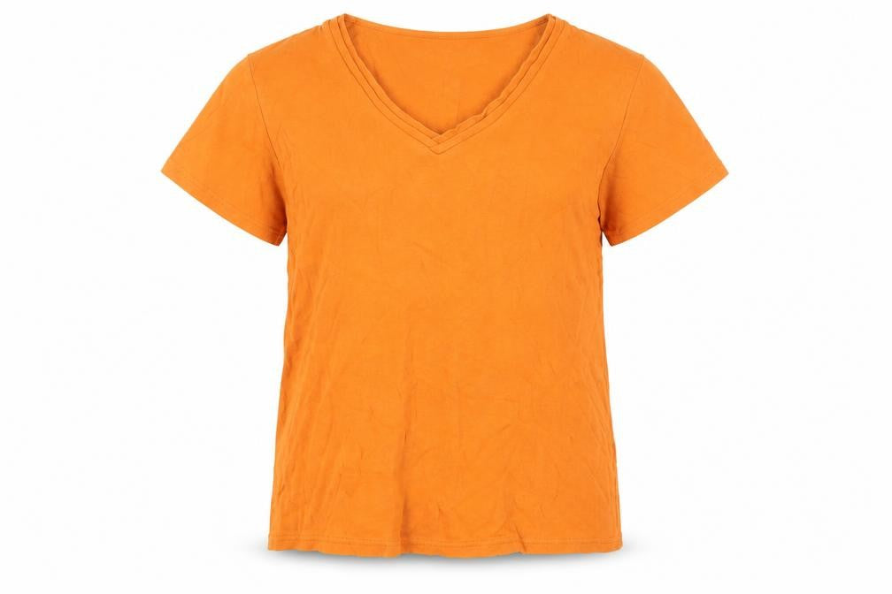 ISLE Essentials Women's Orange V-Neck T-Shirt M