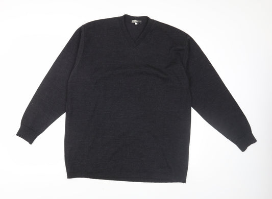 On Off Men's Black Pullover Jumper L V-Neck