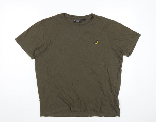 Brave Soul Men's Green Cotton Logo T-Shirt Size L