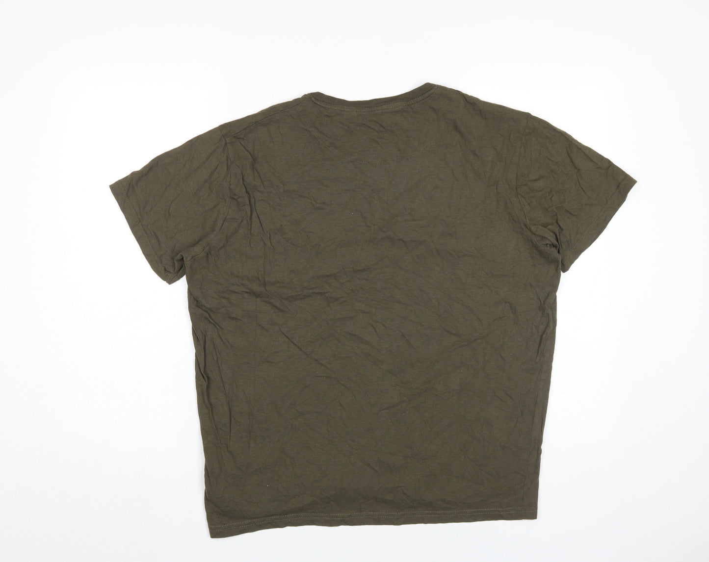Brave Soul Men's Green Cotton Logo T-Shirt Size L