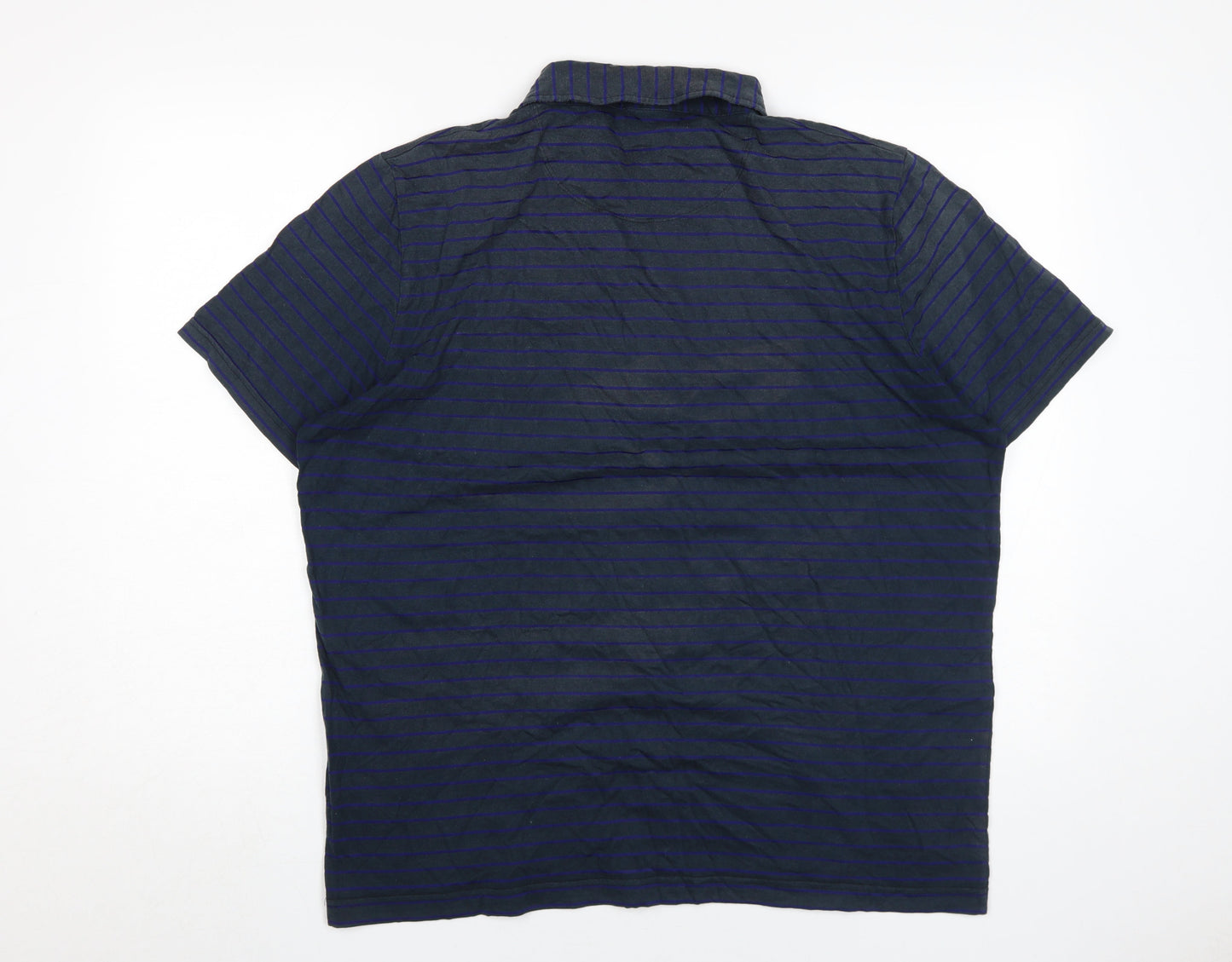 Jasper Conran Men's Blue Striped Polo Shirt L