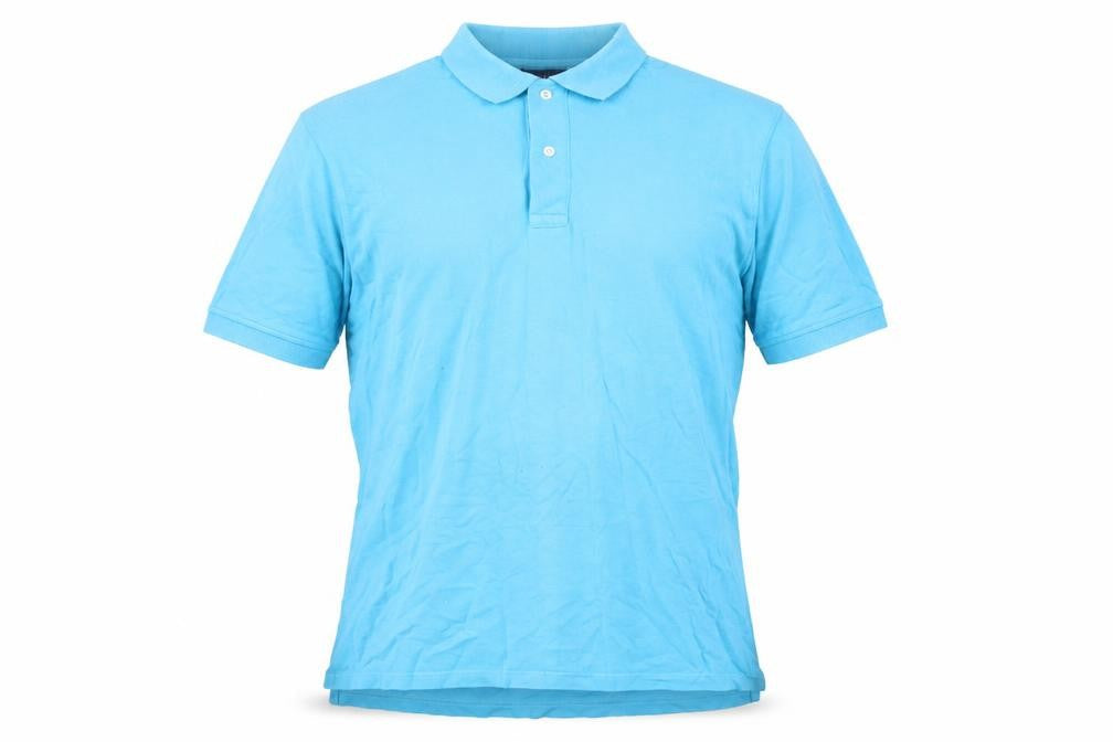 Lands' End Men's Blue Polo, Large, Short Sleeve, Cotton