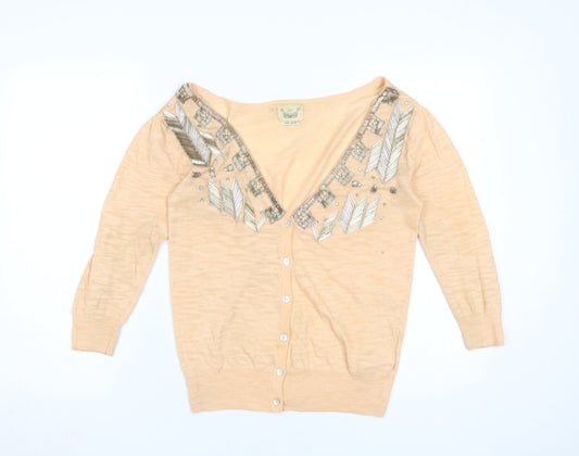 River Island Women's Beige Cardigan Size 10
