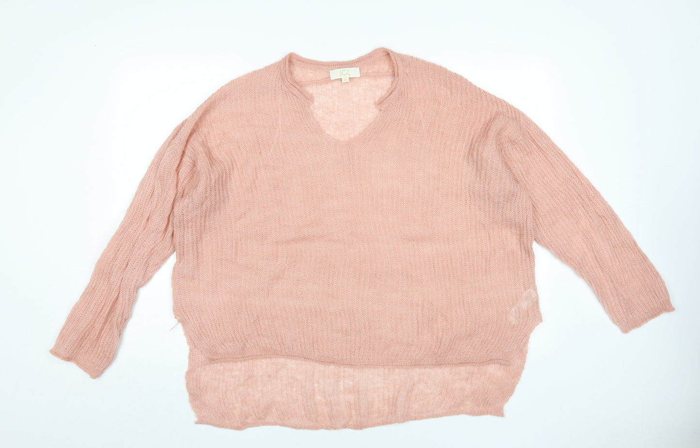 JCL Women's Pink Relaxed Pullover Jumper, One Size