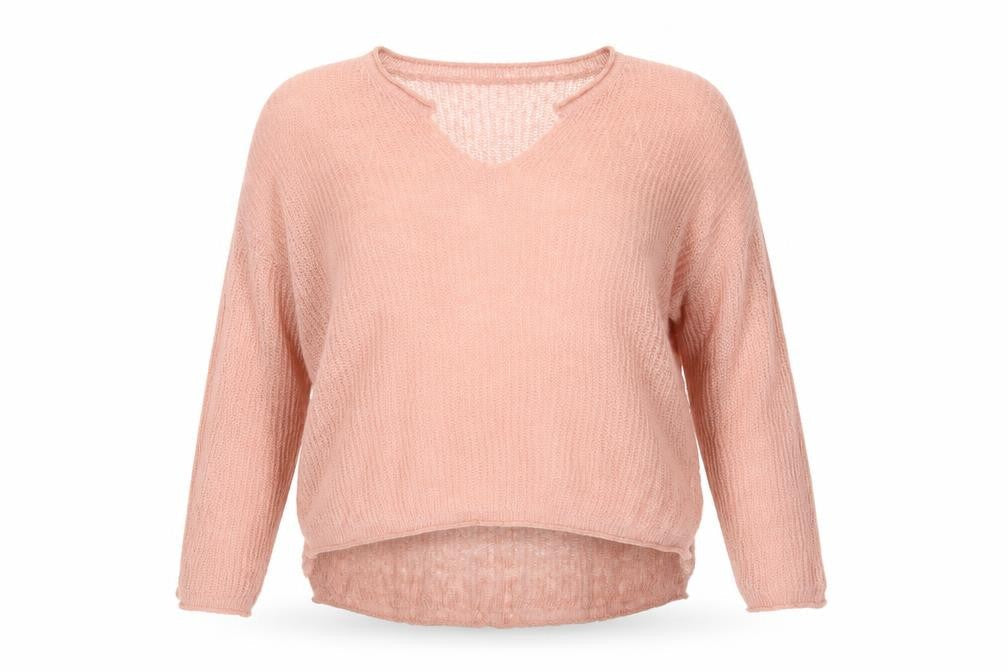 JCL Women's Pink Relaxed Pullover Jumper, One Size