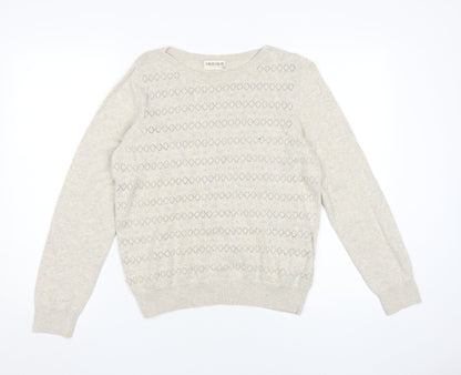 Marks & Spencer Women's Beige Crew Neck Pullover Size 12