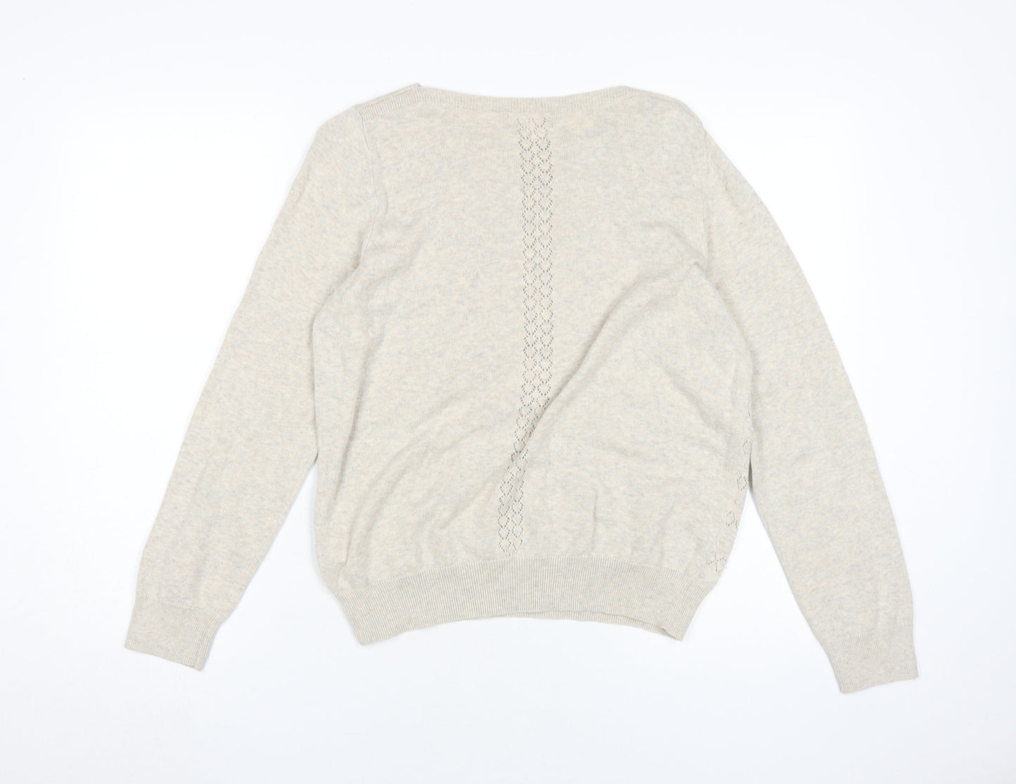 Marks and Spencer Women's Beige Crew Neck Pullover Size 12
