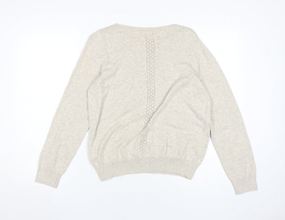 Marks & Spencer Women's Beige Crew Neck Pullover Size 12