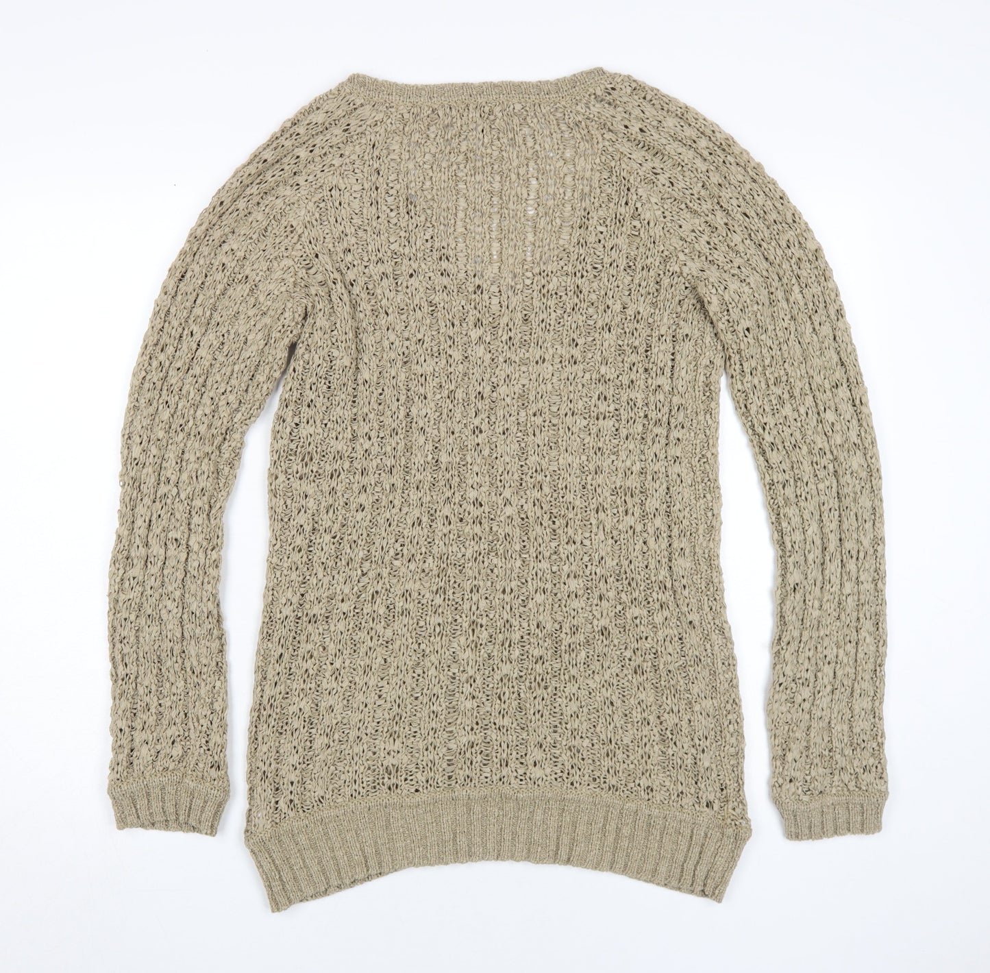 Savoir Women's Beige Cable-Knit Pullover Jumper Size 12