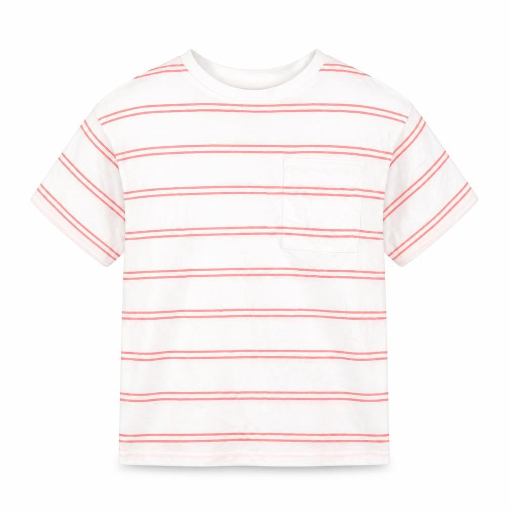 Marks & Spencer Boys White Striped T-Shirt, Size 6-7
