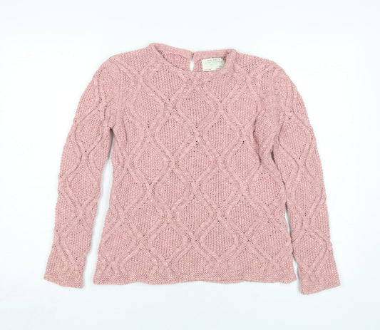 Zara Girls Pink Knit Pullover Jumper 11-12 Years
