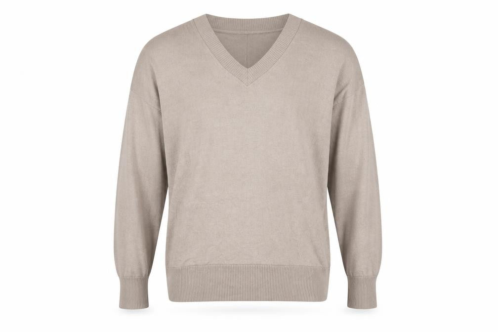 Next Beige V-Neck Pullover Jumper L Unisex Adults