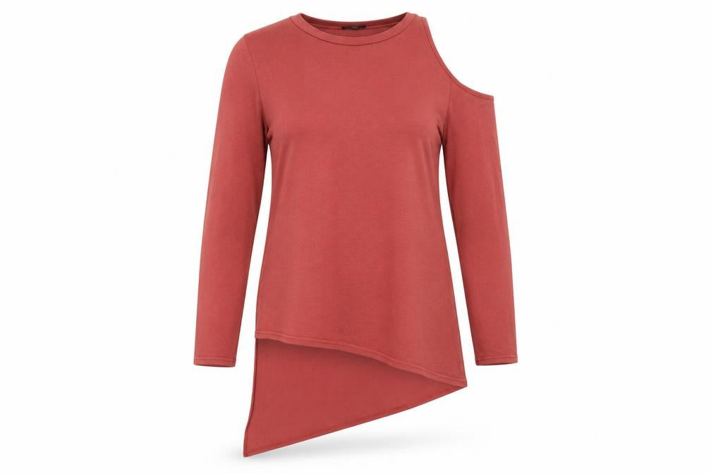 River Island Women's Red Asymmetrical T-Shirt Size 10