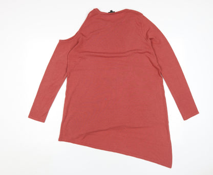 River Island Women's Red Asymmetrical T-Shirt Size 10