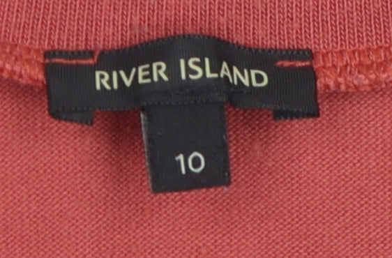 River Island Women's Red Asymmetrical T-Shirt Size 10