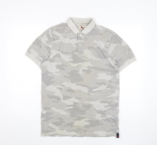 Gran Sasso Men's Beige Camouflage Polo Shirt Size 20