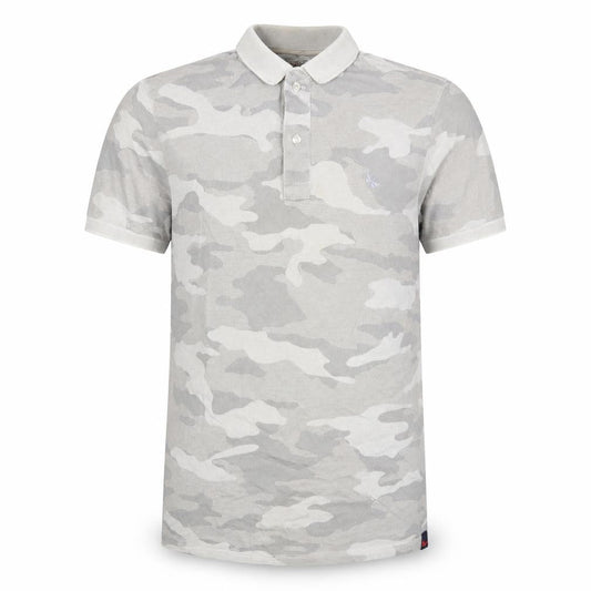 Gran Sasso Men's Beige Camouflage Polo Shirt Size 20