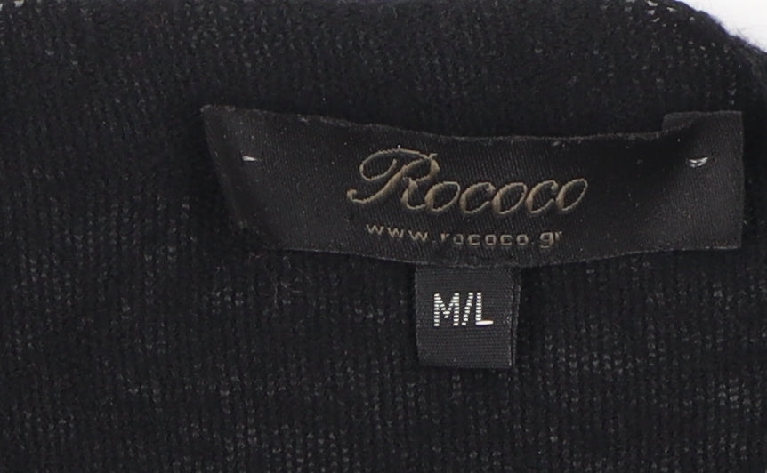 Rococo Women's Black Cape Jumper M - Elegant Knit Style