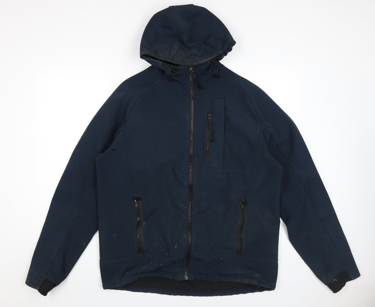 H&M Men's Blue Hooded Windbreaker Jacket M