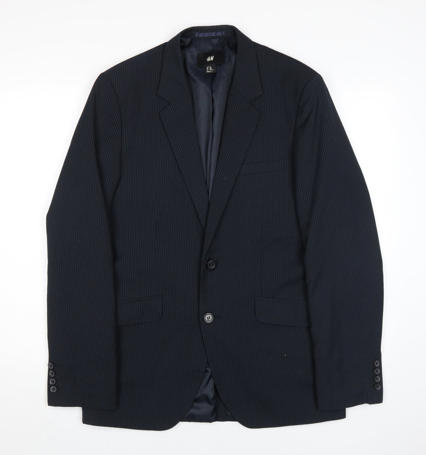 H&M Men's Black 40R Regular Blazer, 2-Button, Formal