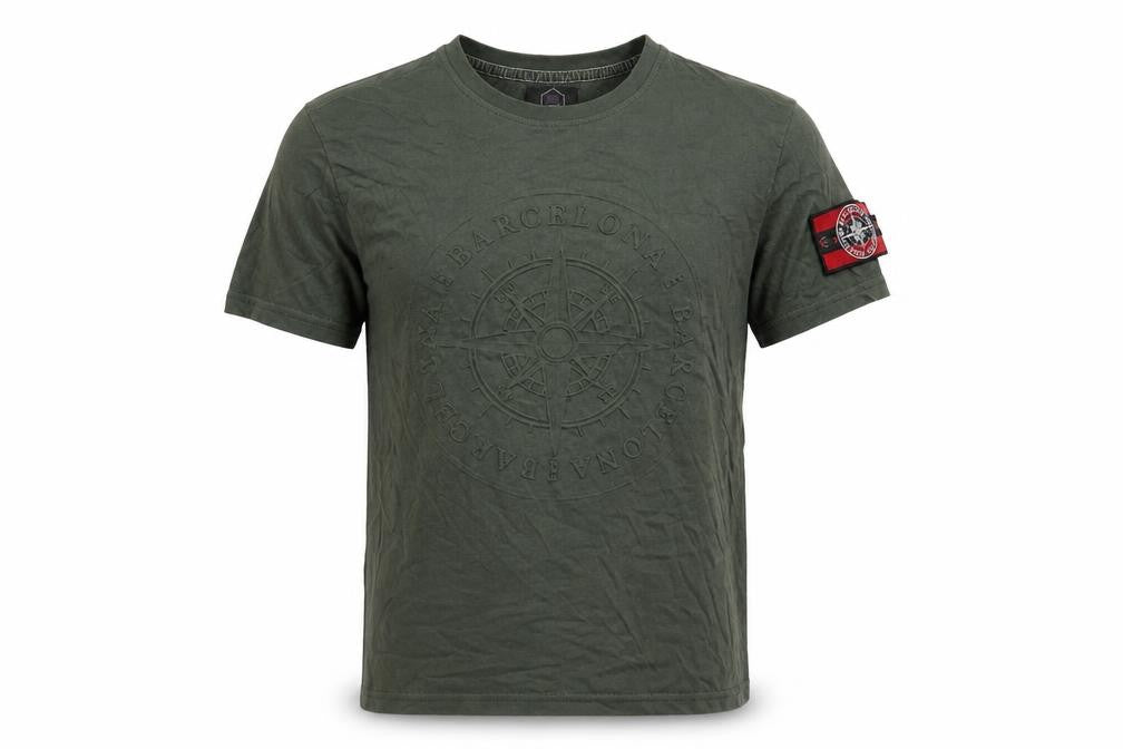 Barcelona Designs Men's Green Crew Neck T-Shirt, Size S