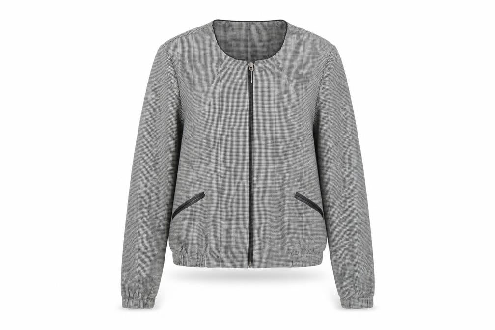 BAF Women's Grey Check Basic Jacket, Size 12