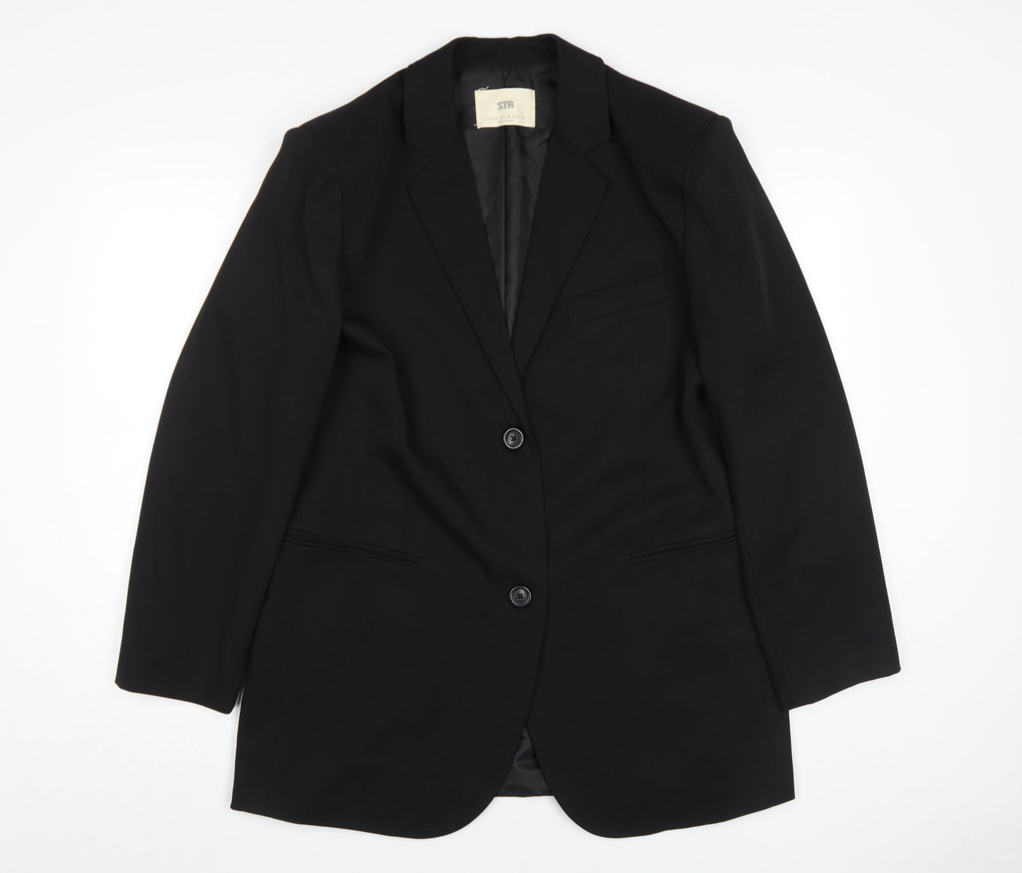 STR Black Unisex Adults Suit Jacket Size 12
