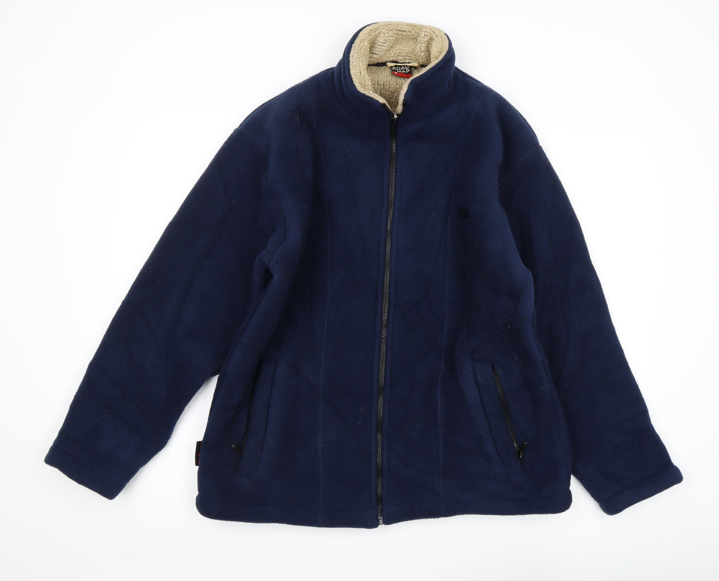 ROAD MAP Men's Blue Fleece Jacket S - Casual Outdoor Warmth