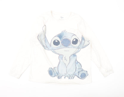 Preloved Disney Women's White S Lilo & Stitch Sweatshirt - Front