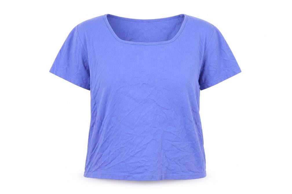 EWM Women's Blue Basic T-Shirt, L, Scoop Neck