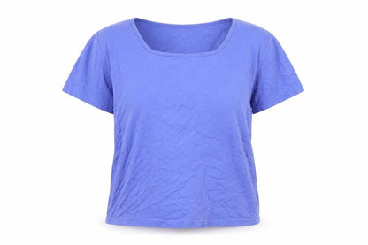 EWM Women's Blue Basic T-Shirt, L, Scoop Neck