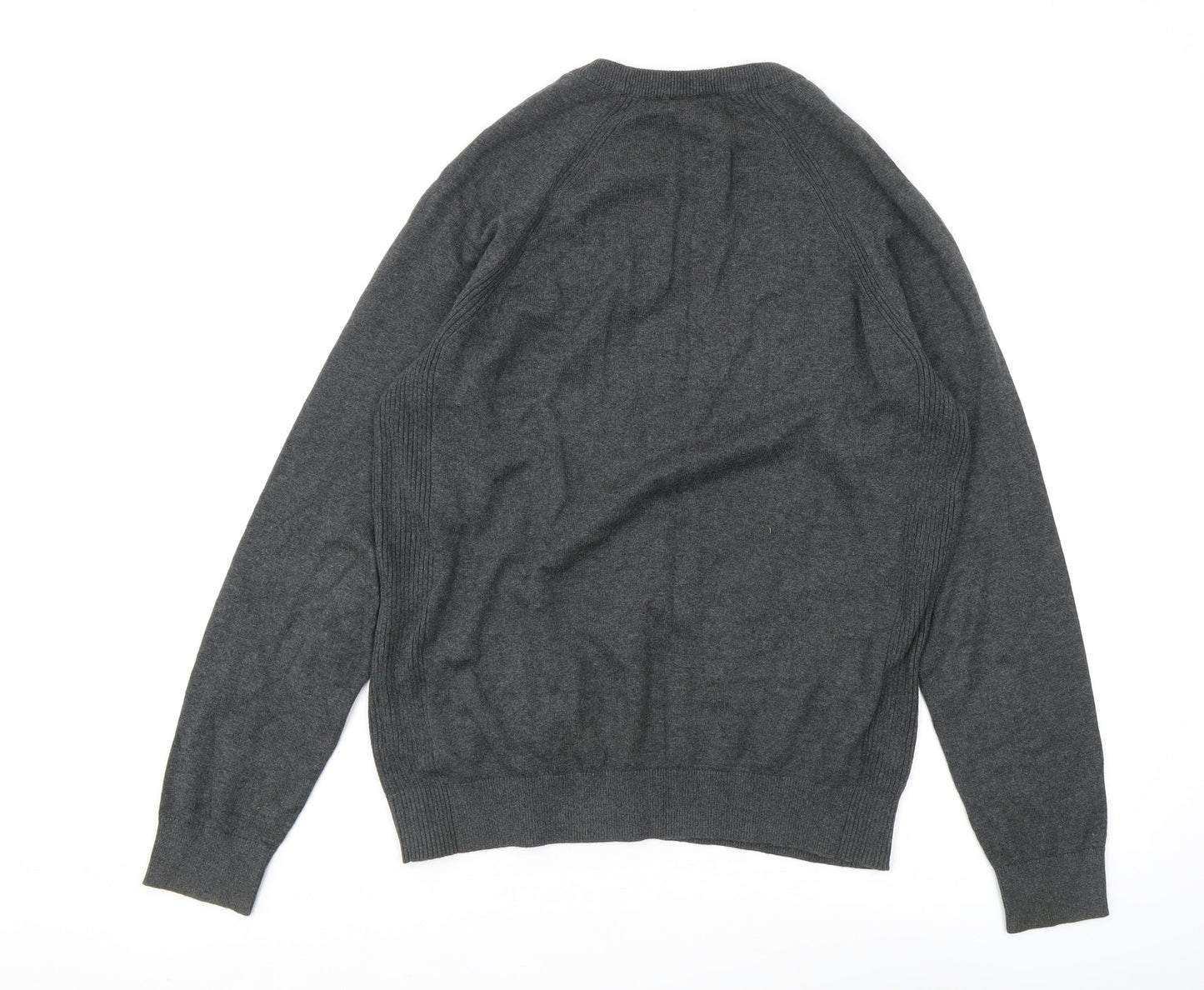 Jeff Banks Men’s Grey Cotton Pullover, M, Crew Neck