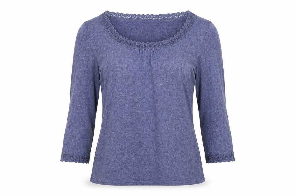 Phase Eight Blue Women's Blouse, Size 12, Crochet Detail