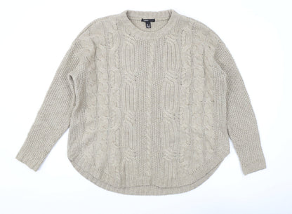 Mango Women's Beige Cable-Knit Pullover Jumper (S)