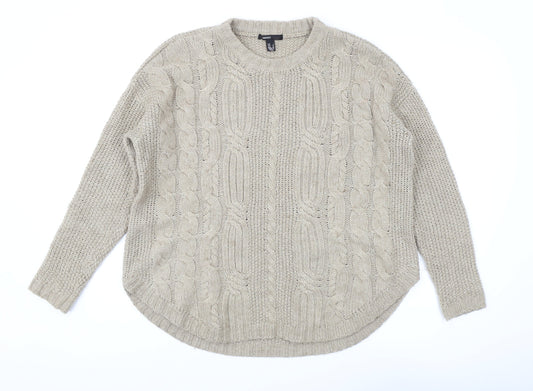 Mango Women's Beige Cable-Knit Pullover Jumper (S)