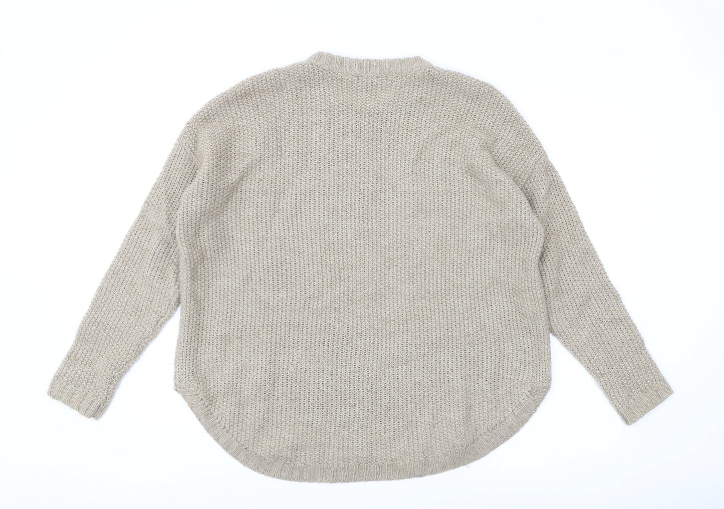 Mango Women's Beige Cable-Knit Pullover Jumper (S)